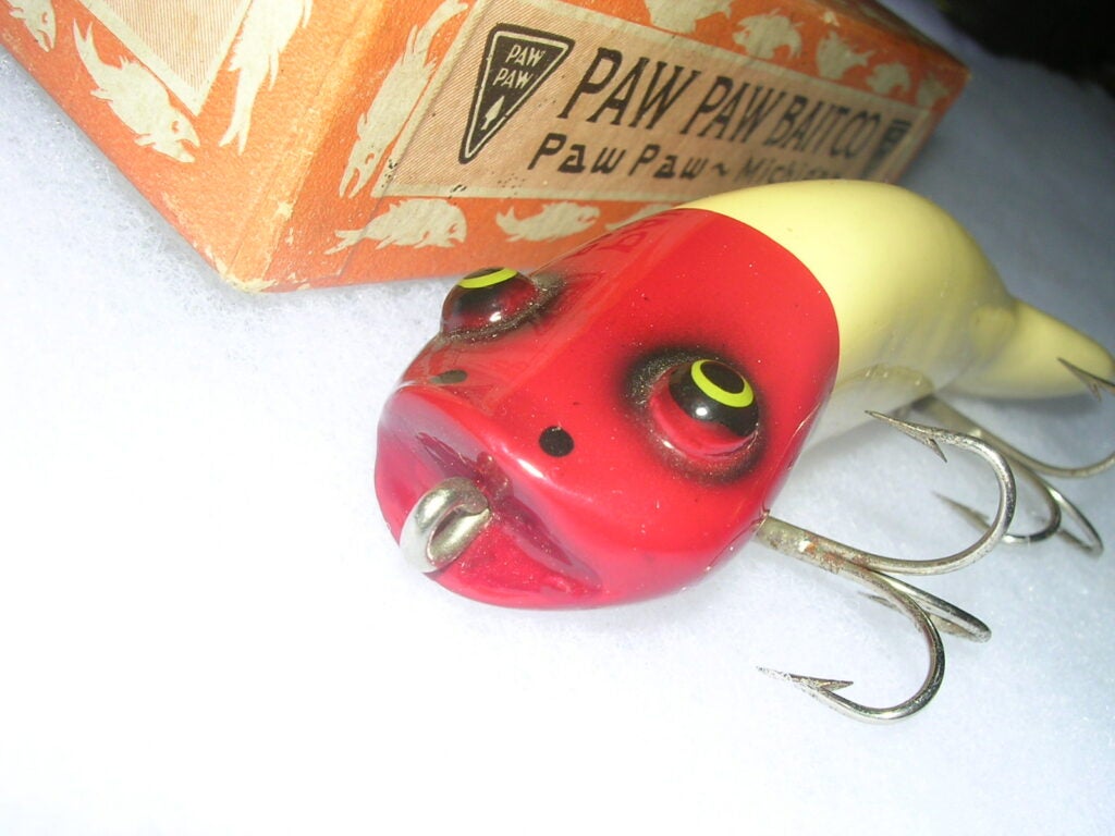 Vintage Paw Paw Wotta Frog Wood Lure Lot - Great Condition Bait