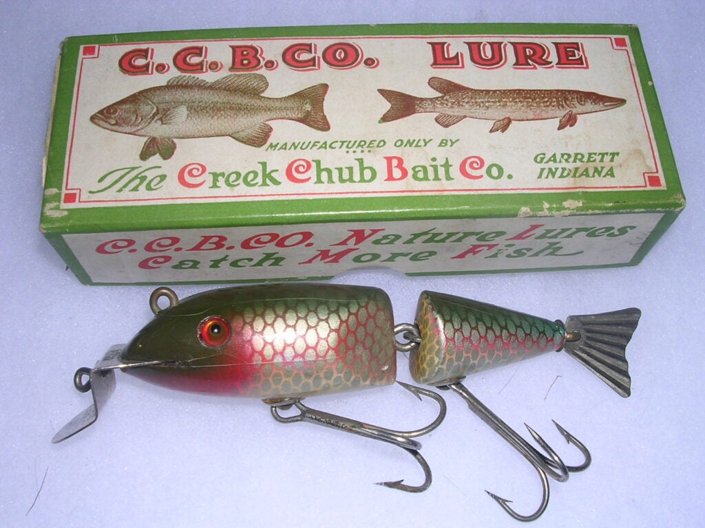Creek Chub Jig L Worm  Old Antique & Vintage Wood Fishing Lures