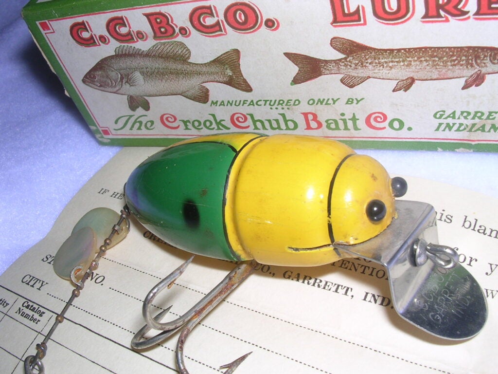 Vintage Creek Chub Crawdad 300 Wood Lure Green Crab Finish Free Shipping!