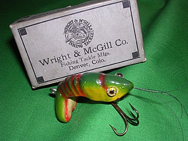 Vintage Stained Glass Box Fishing Lure Display