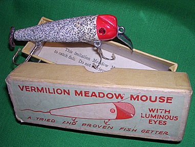 Mouse fishing lure book and Trenton live bait