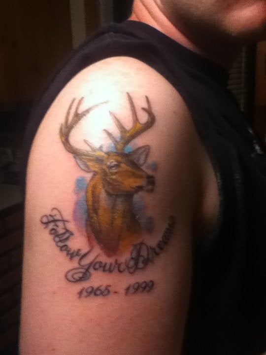 Memorial deer piece by Craig Smith at Clan of the Red Claw in Hattiesburg  MS  rtattoos