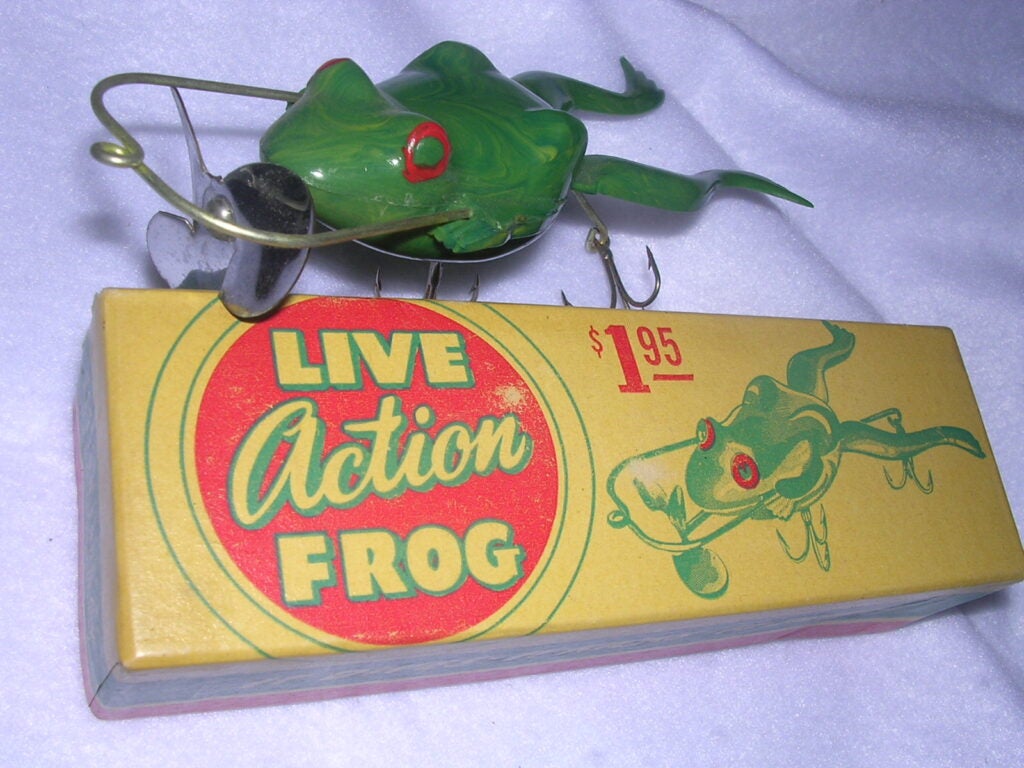 3 Vintage Frog Fishing Lures - Antique Mystique