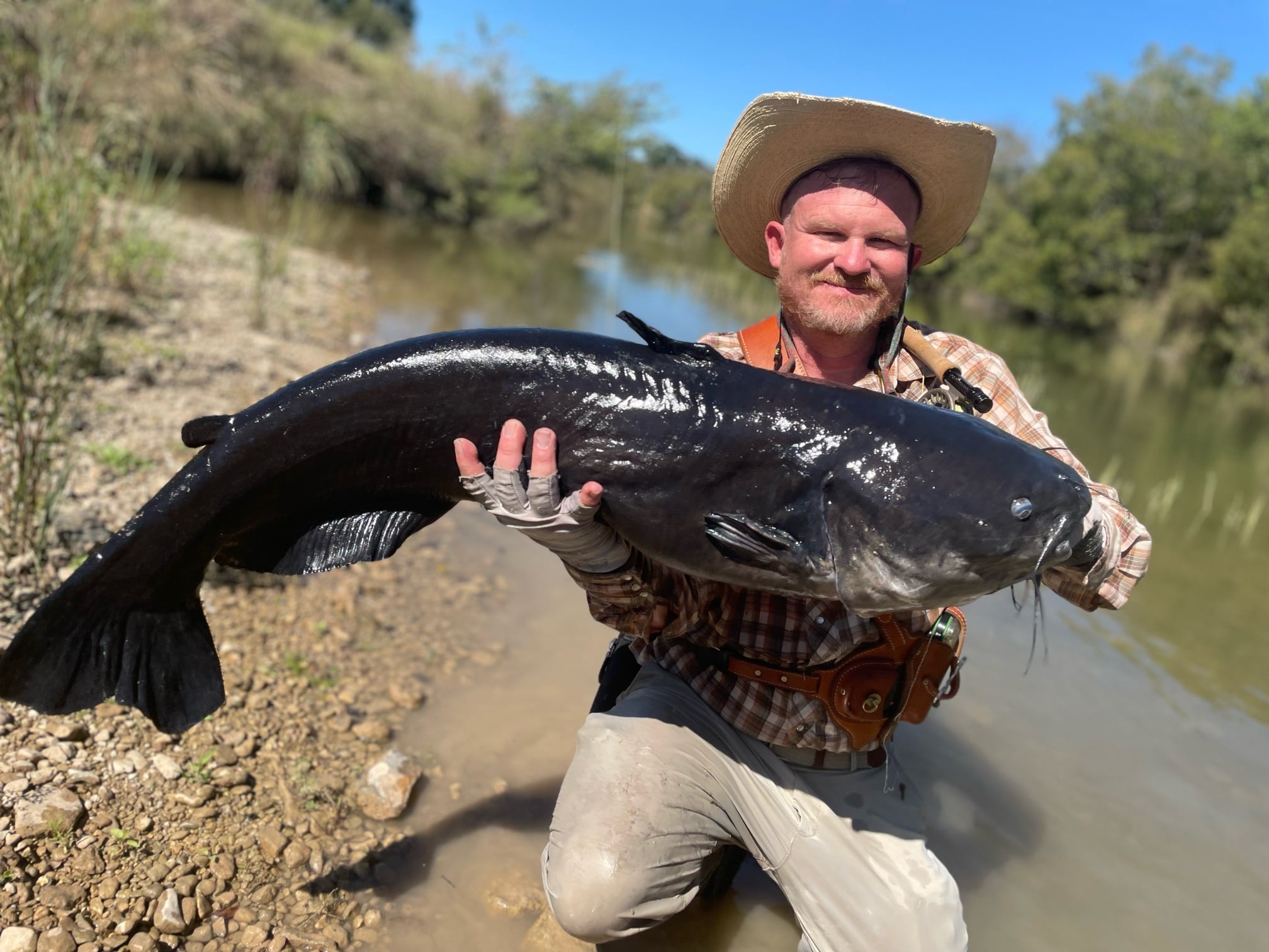 Fly Fisherman Catches Potential World Record Catfish in Texas