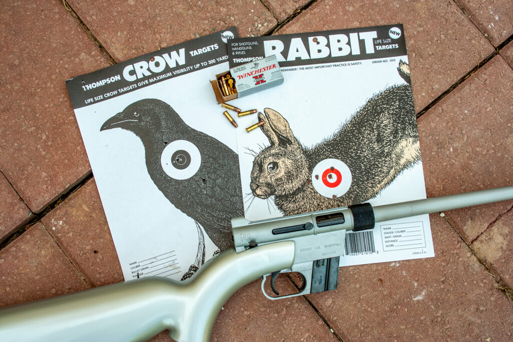 A Henry H2 US Survival Rifles with targets.