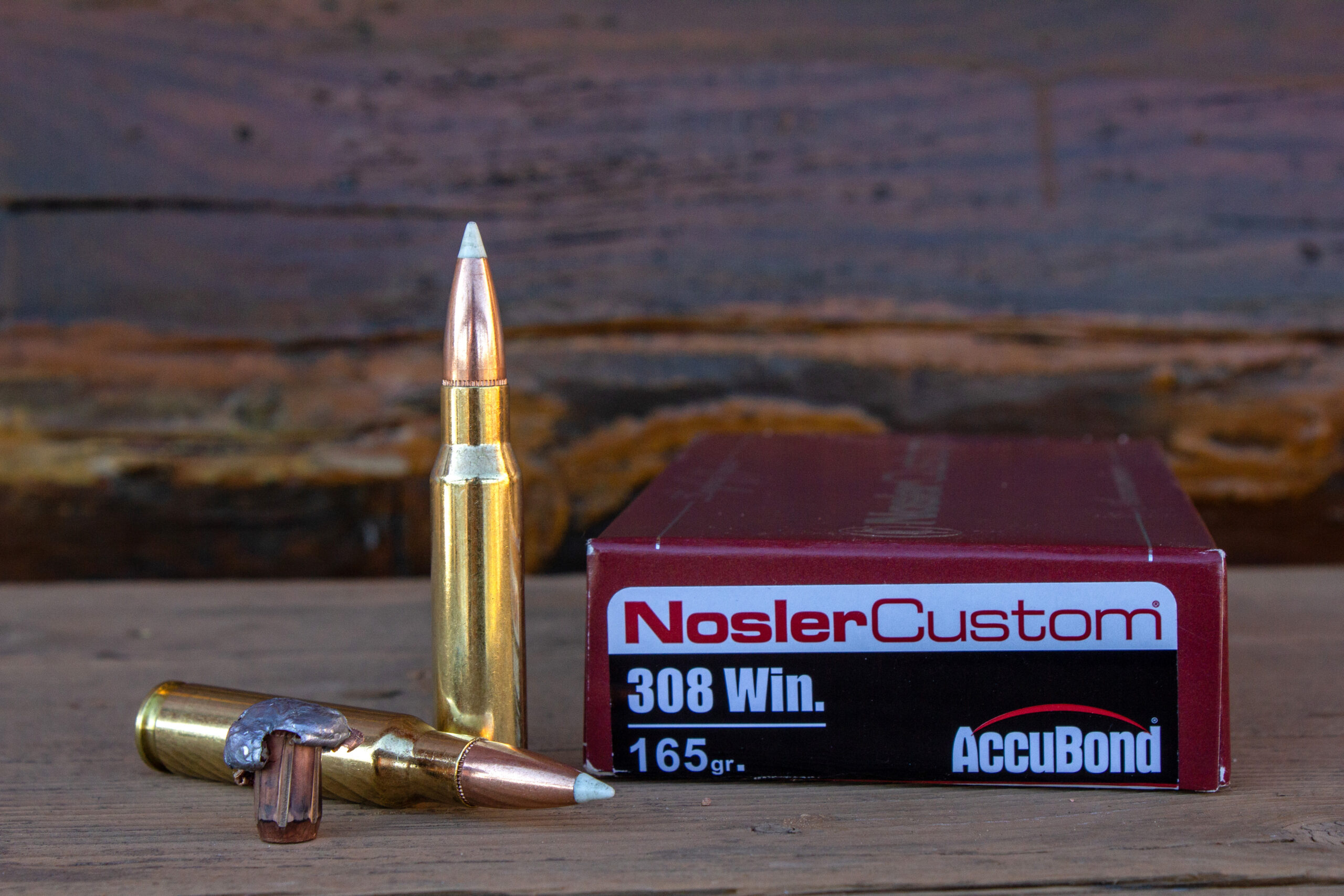 Nosler 308 165-grain AccuBond ammo.