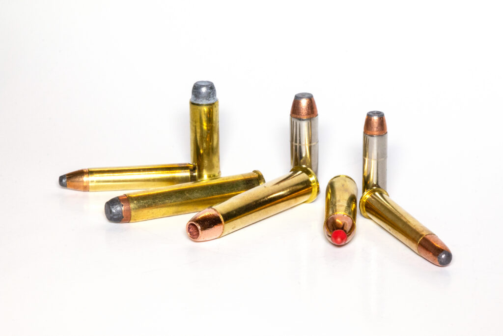 A selection of straight-wall cartridges on a white background