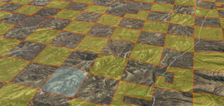 Montana Governor’s Office Says Corner Crossing is Trespassing A mapping-tool image of corner-locked land in the West.