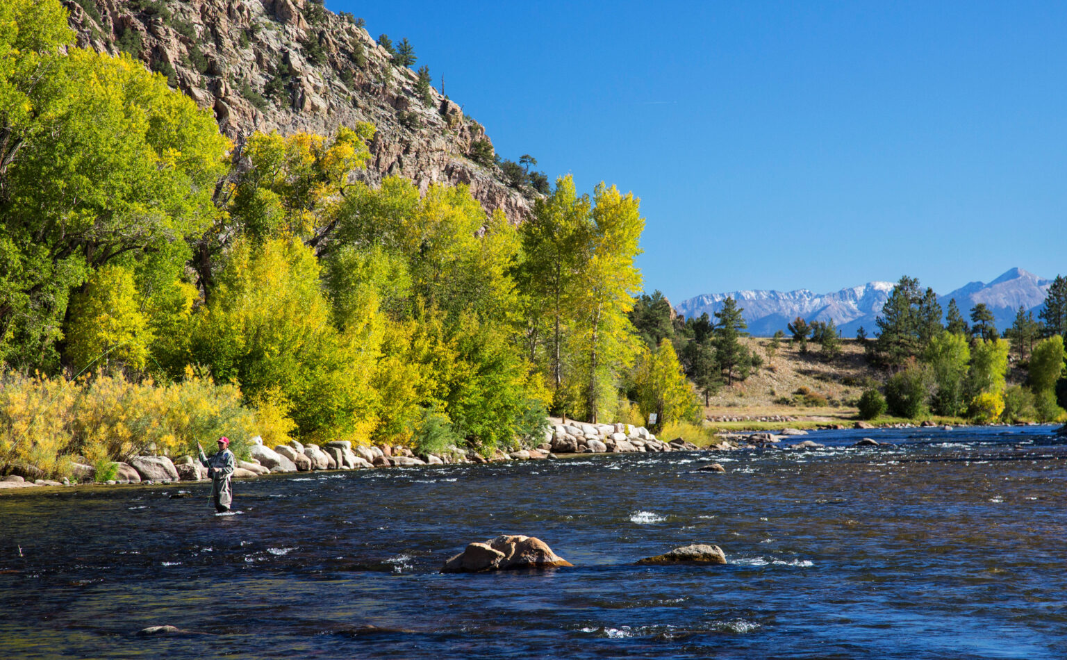 A fisherman in Browns Canyon National Monument.