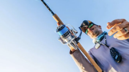 Angler casting Shimano Saragosa Spinning Reel