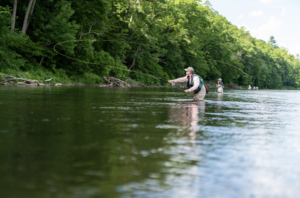 Dave Hurteau casts on the Delaware River for the Field & Stream best fly rod test