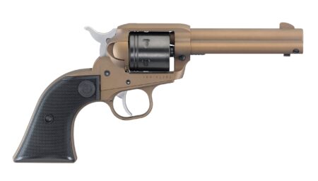 Ruger Wrangler bronze single-action revolver with black grip on white background