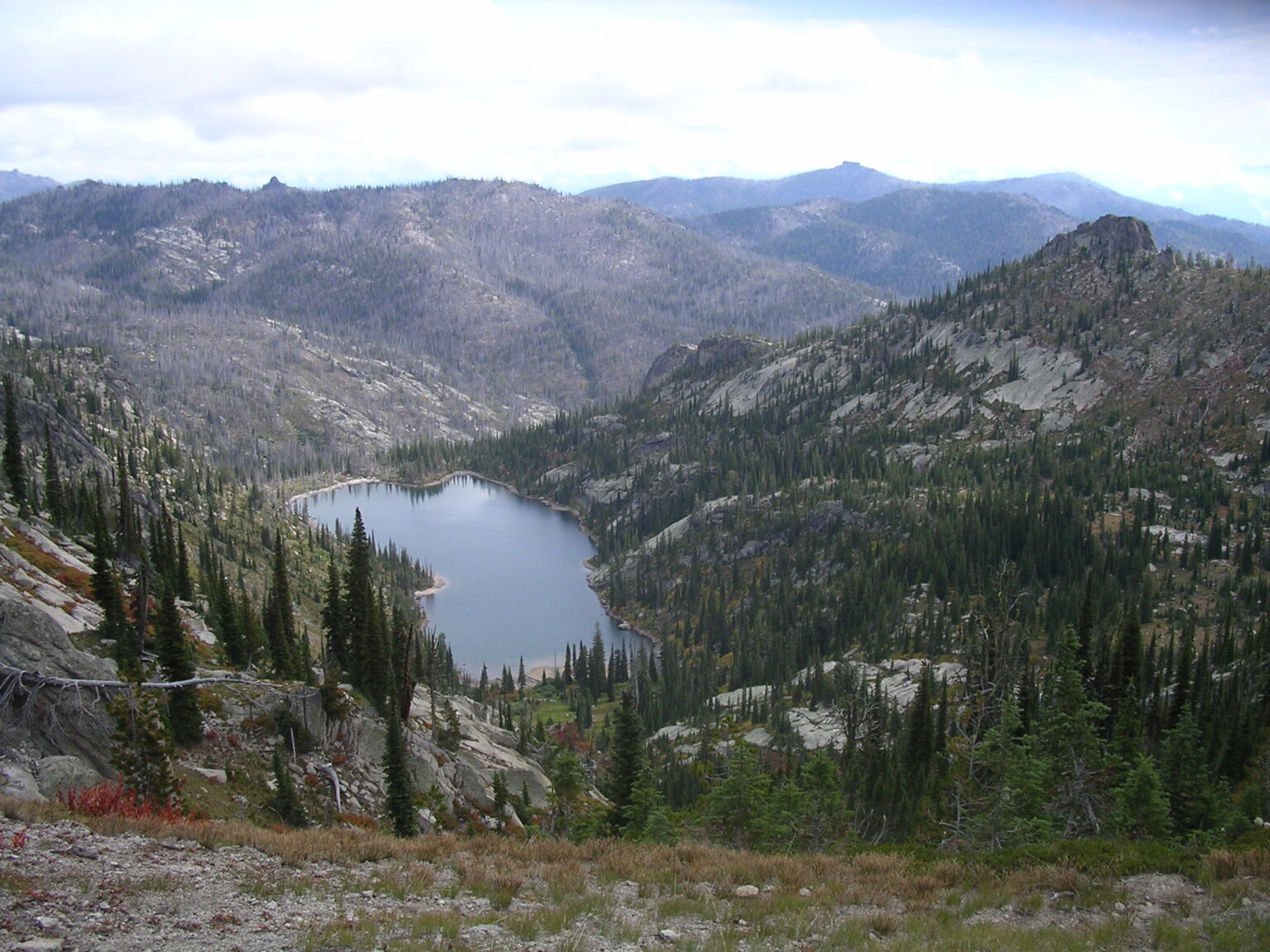 An alpine lake in the Sawtooth National Forest of Idaho.