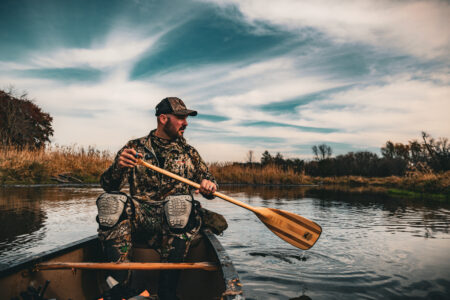 Going Backward okayest hunter paddling
