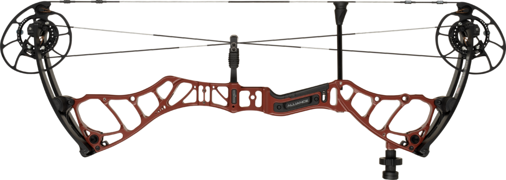 Bowtech Alliance compound bow on a white background. 