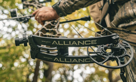 Bowtech Alliance Compound Bow Review—Expert Tested A hunter holds the new Bowtech Alliance compound bow.