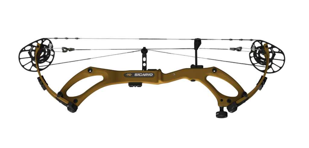 PSE Sicario compound bow on a white background.