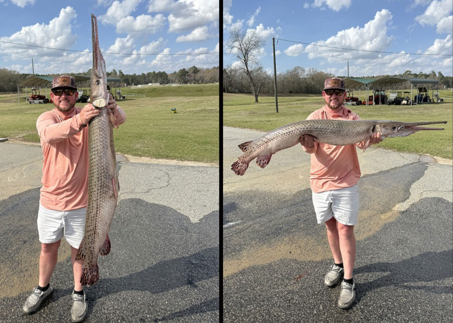 A Georgia fisherman poses with a state record gar.