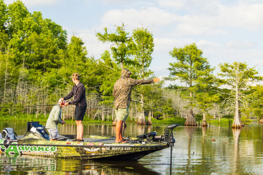 Two fisherman on Lake Marion fishing for bass