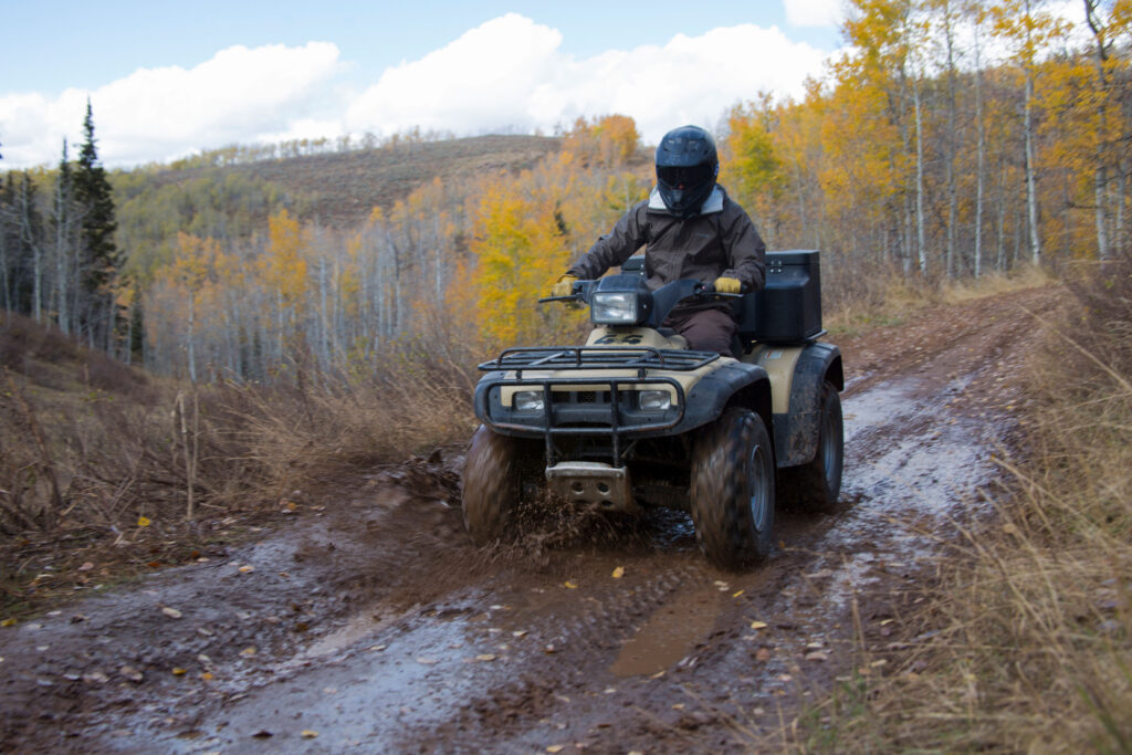 An ATV rider on public lands in the West.