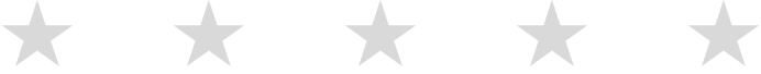 Five empty gray star rating icons showing zero out of five stars