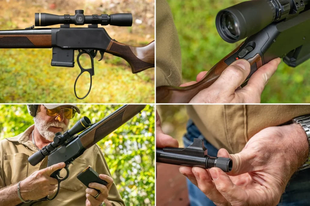 Closeup looks a features of the Henry Lever Action Supreme rifle