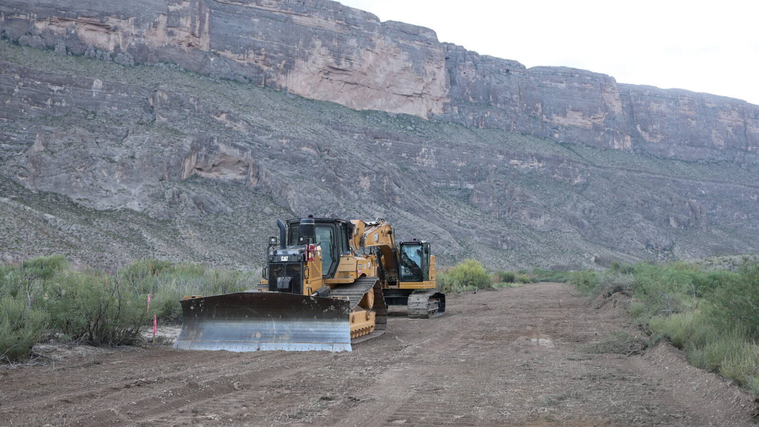 A buldozer in a National Park in Texas.