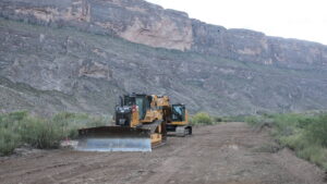 A buldozer in a National Park in Texas.