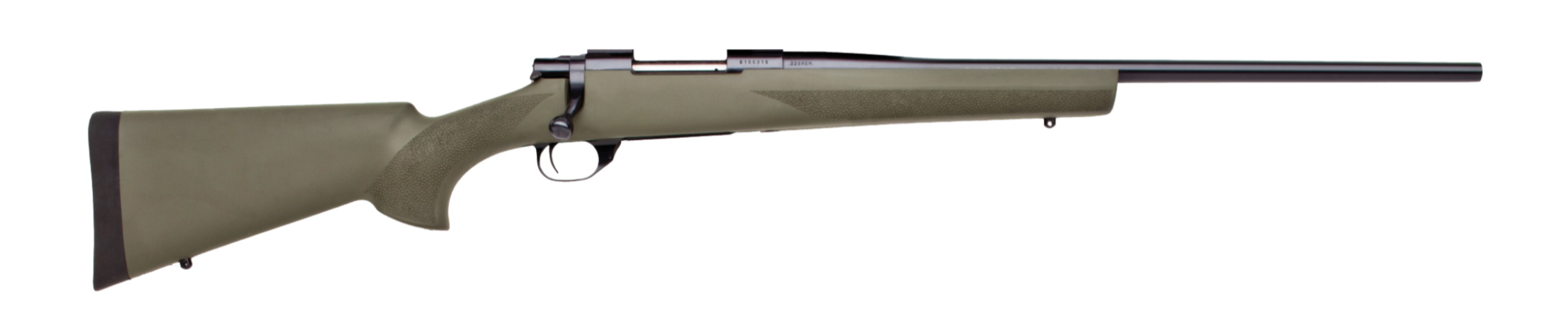 Howa Hogue bolt-action rifle on white backgroud.