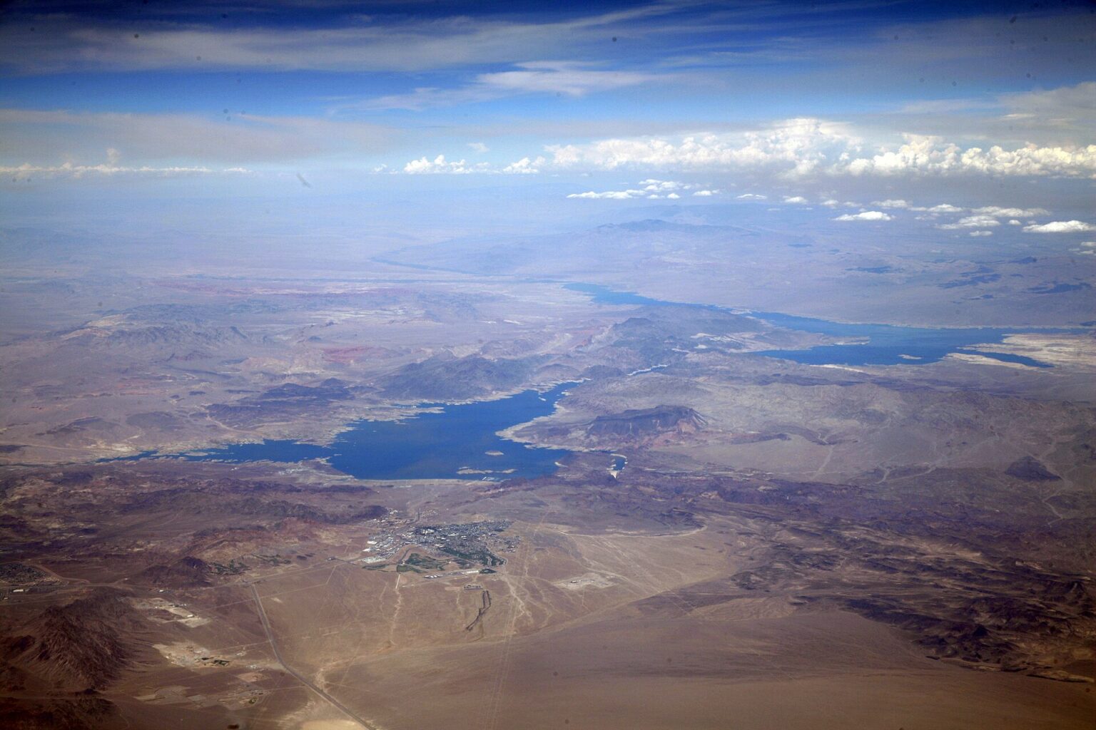 Trump Administration Green Lights First-Ever Public Land Data Center in Nevada An aerial view of Boulder City Nevada and Lake Mead.