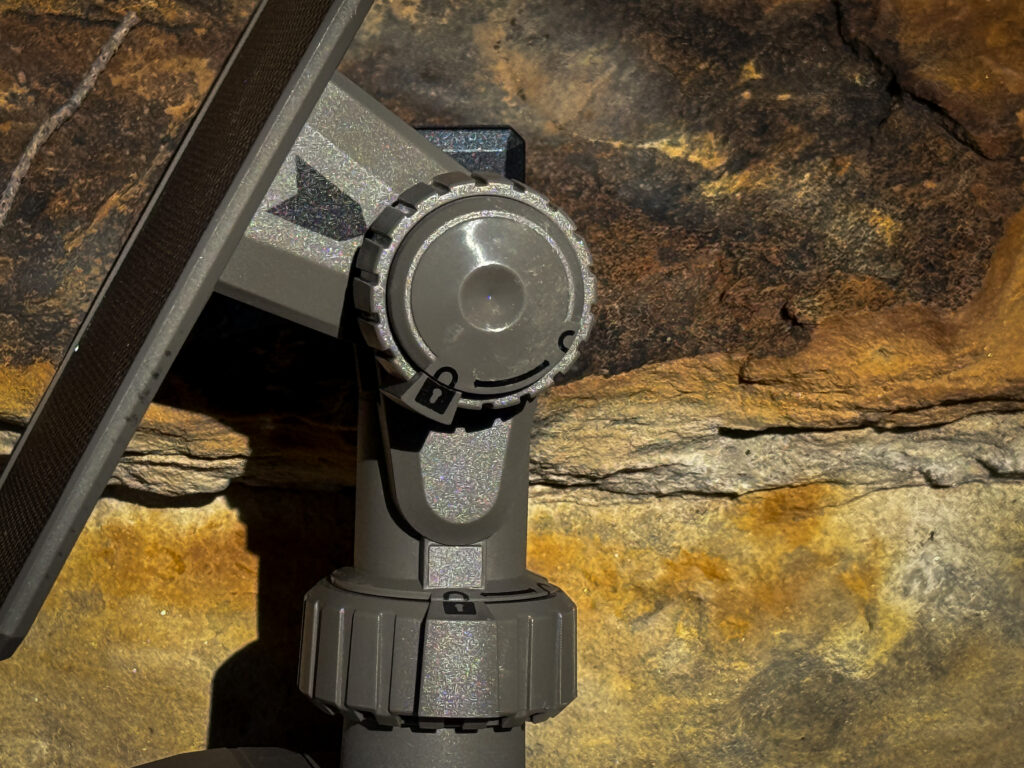 Use the solar panel adjustments to ensure your camera gets as much sunlight as possible. 
