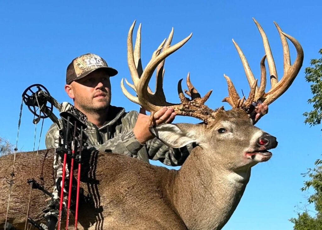 Bow Hunter’s Giant Non-Typical Whitetail Breaks Indiana Buckmasters State Record A hunter poses with a trophy whitetail taken in Indiana.