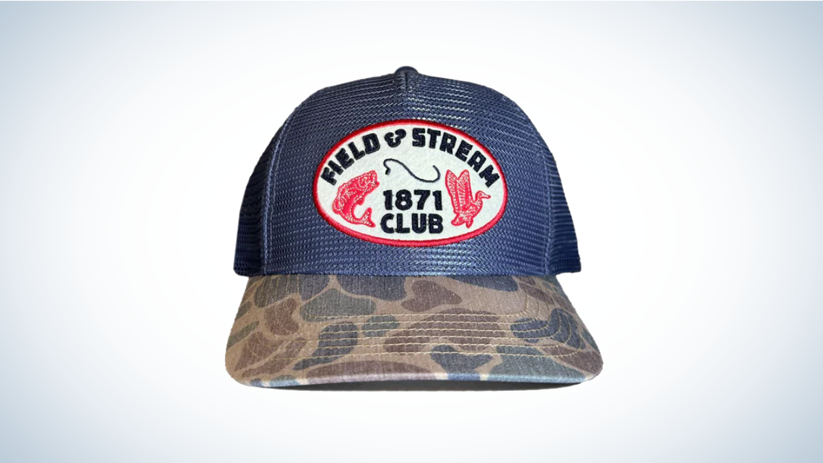 Field & Stream 1871 Club Members Hat on gray and white background