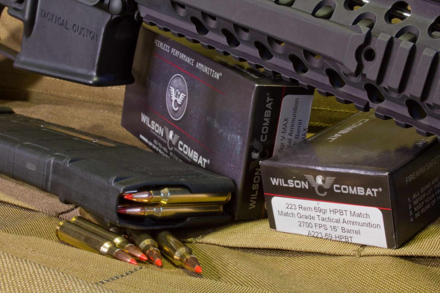 Photo of .223 Remington ammunition loaded in a 5.56 NATO rifle