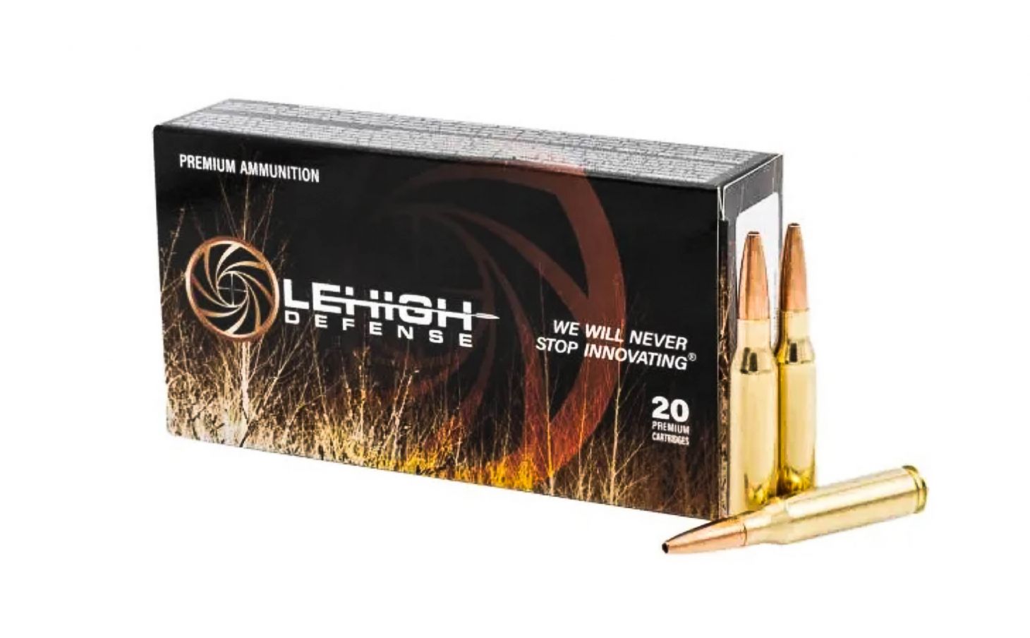 Lehigh Defense Controlled Chaos rifle ammo in 7mm-08 on white background.