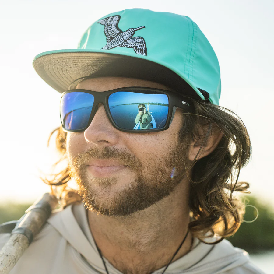 Angler wearing Bajio Bales Beach Sunglasses