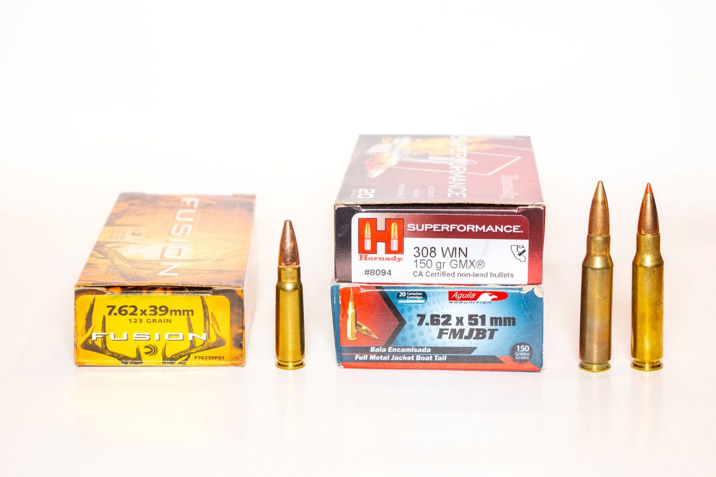 Rifle cartridges.