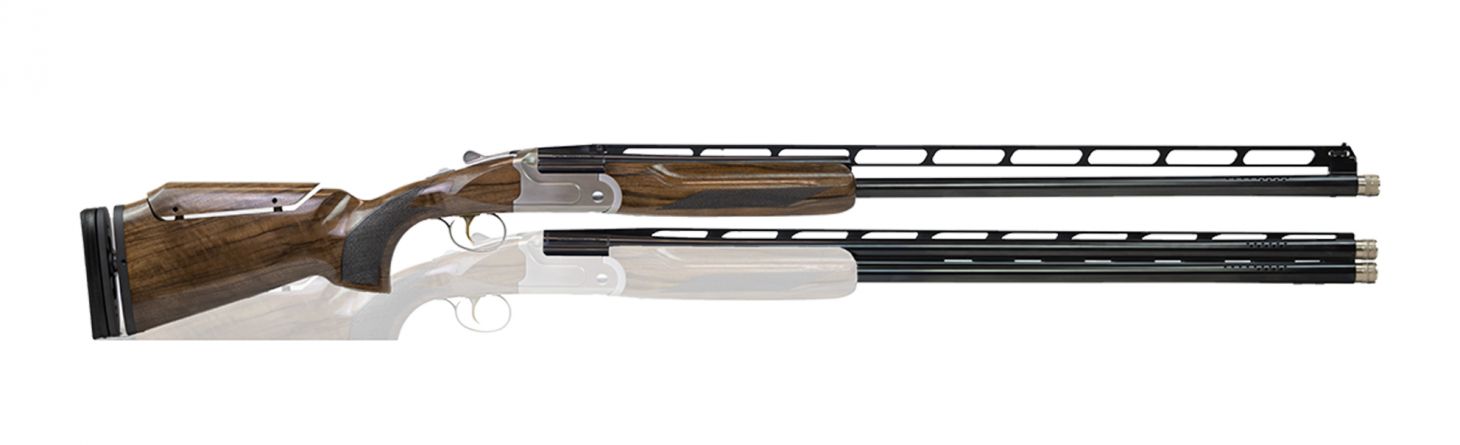 CZ-All-American Trap Combo shotgun on white background. 