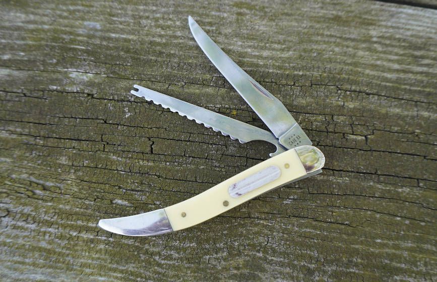 Case Yellow Fishing Knife during testing