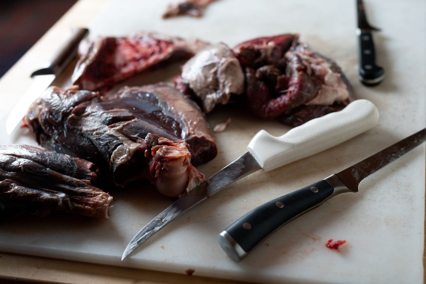 Our experts' best boning knives around processed deer meat during testing
