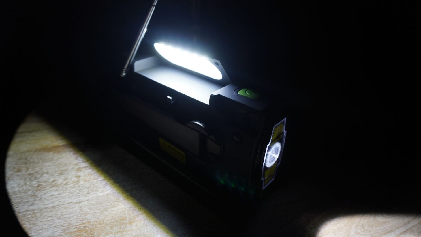 Lights on RunningSnail Emergency radio turned on at night