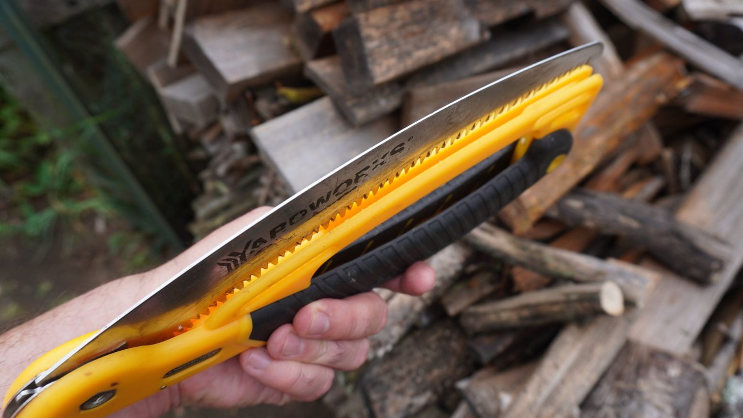 Yardworks folding saw during testing