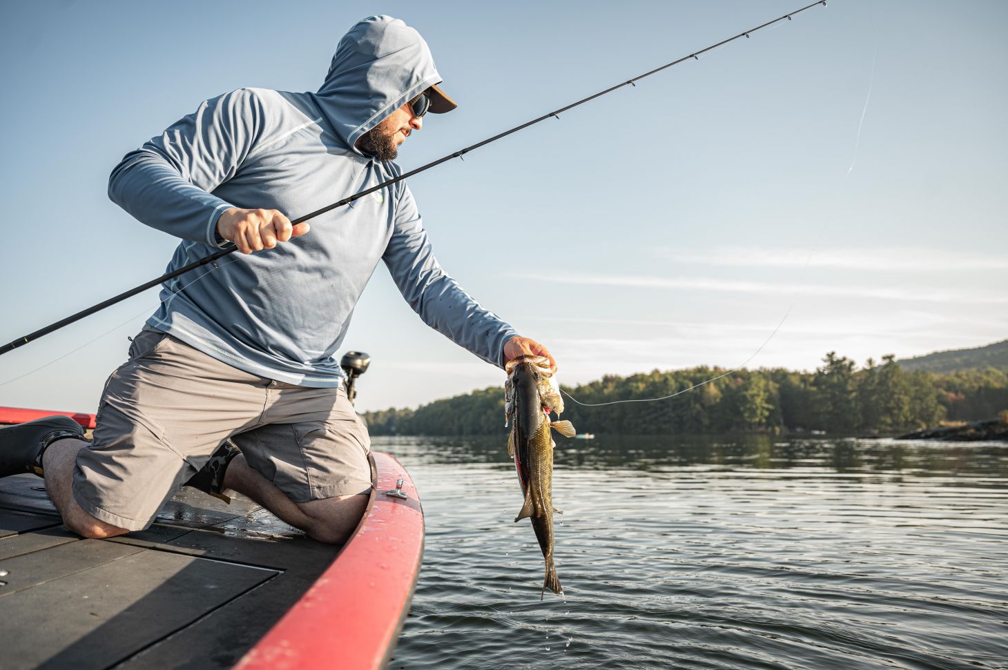 Fisherman lands largemouth bass
