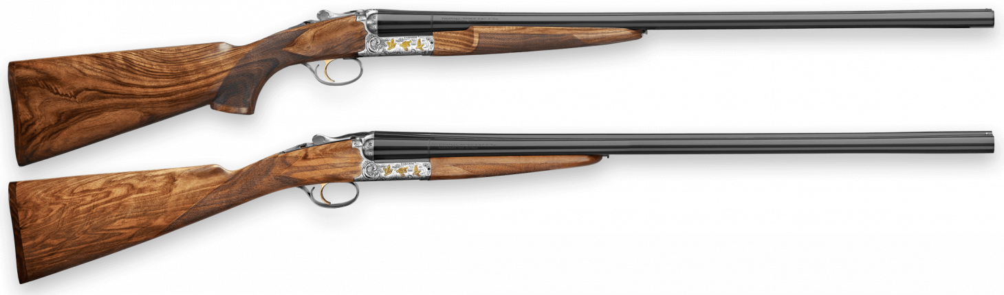 The new Fabarm Autumn Elite, shown with pistol grip and straight grip, on a white background. 