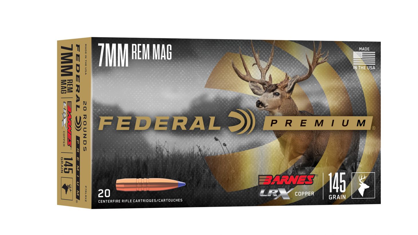 The new Federal Barnes LRX Copper ammo on a white background,