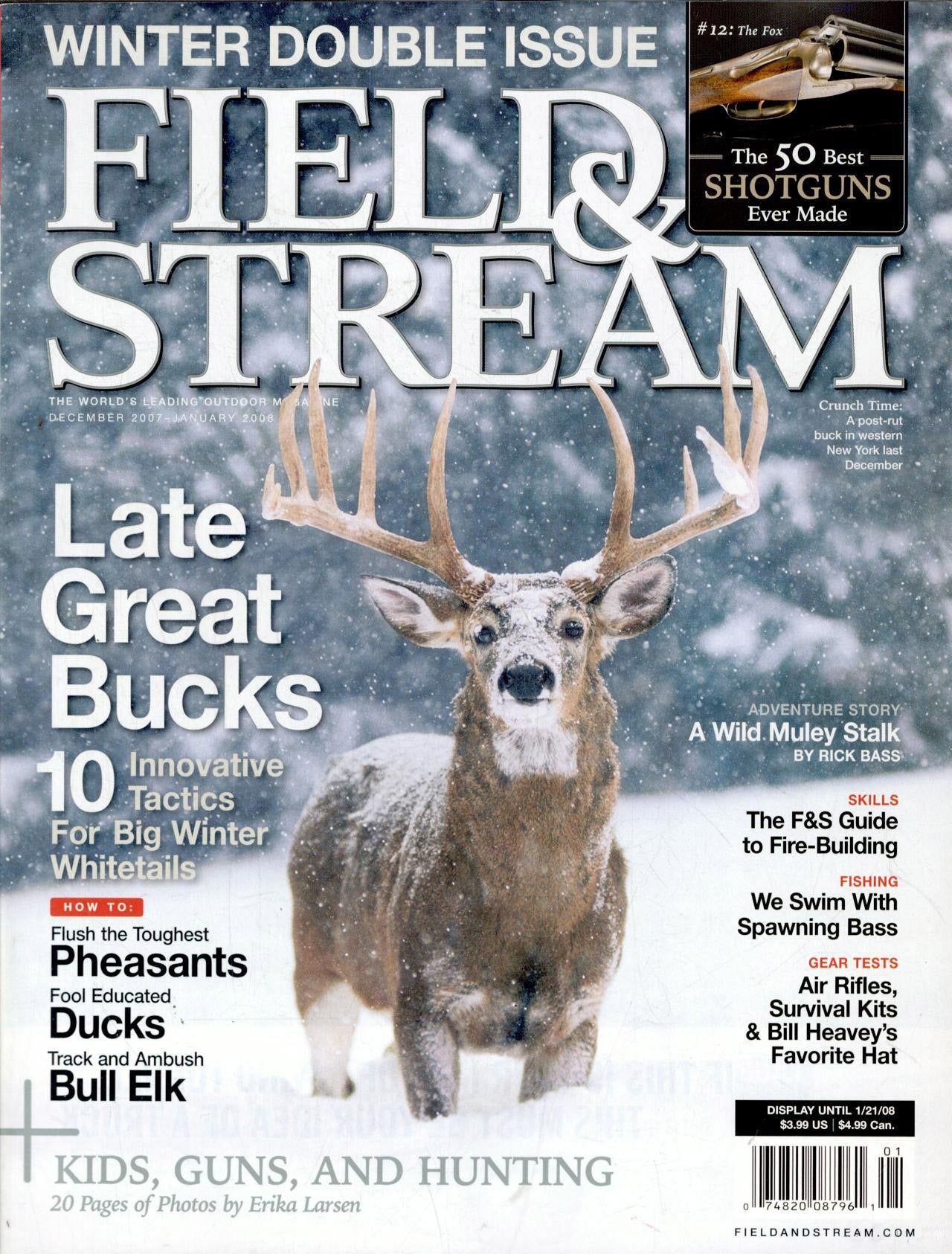 Deer in snow photograph on cover of Field & Stream magazine dated December 2007Ã¢€“January 2008.