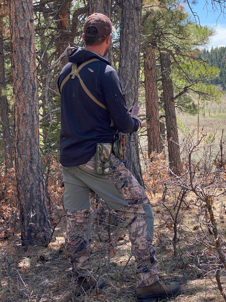 photo of a turkey hunter calling