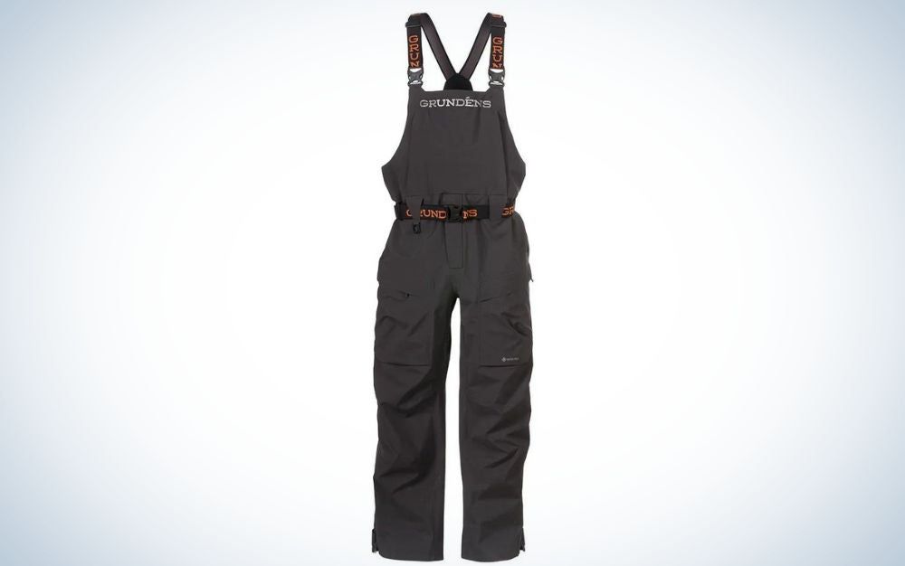 Grundens Gambler Gore-Tex Bibs are the best rain pants for fishing.