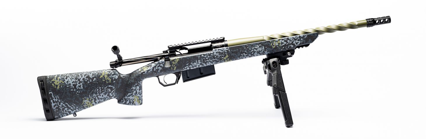 The new Horizon Venatic rifle in 7mm Backcountry on a white background. 