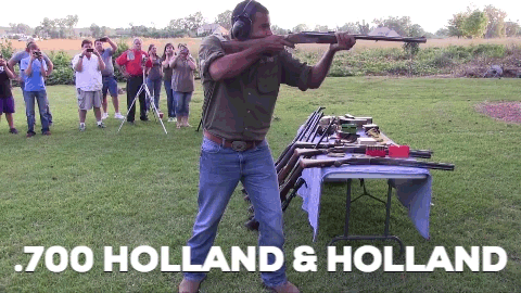 The .700 Holland and Holland produces 160 foot-pounds of recoil force.